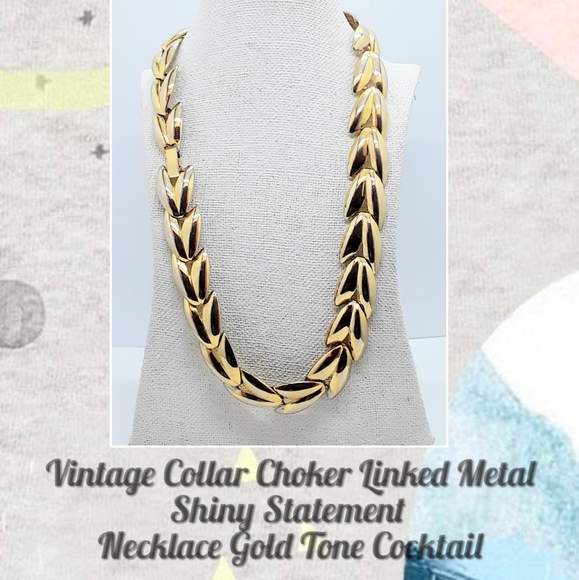 Jewelry - Bundle Only- NF* Vintage Collar Choker Linked Metal Shiny